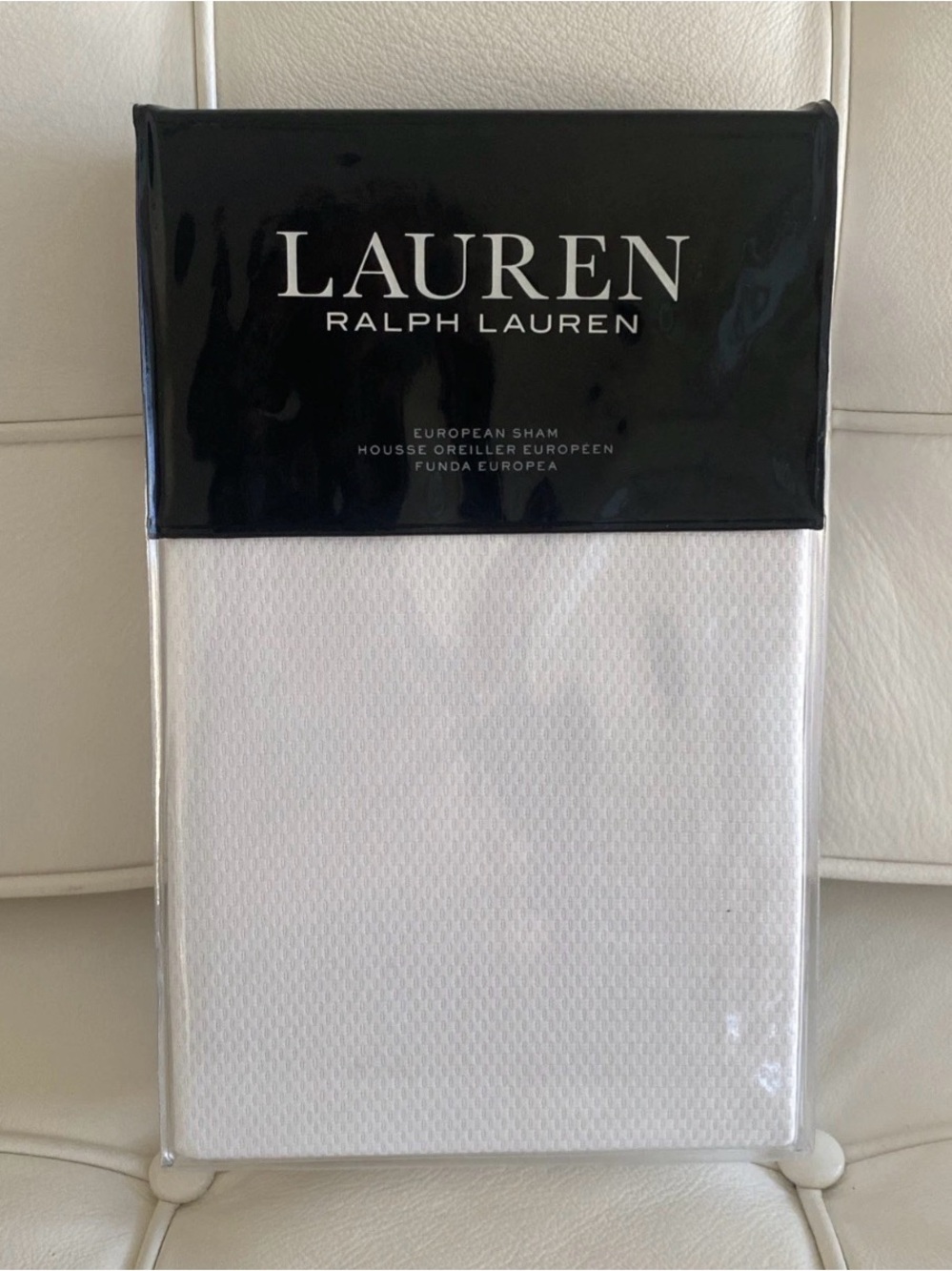 Ralph Lauren White Textured European Sham